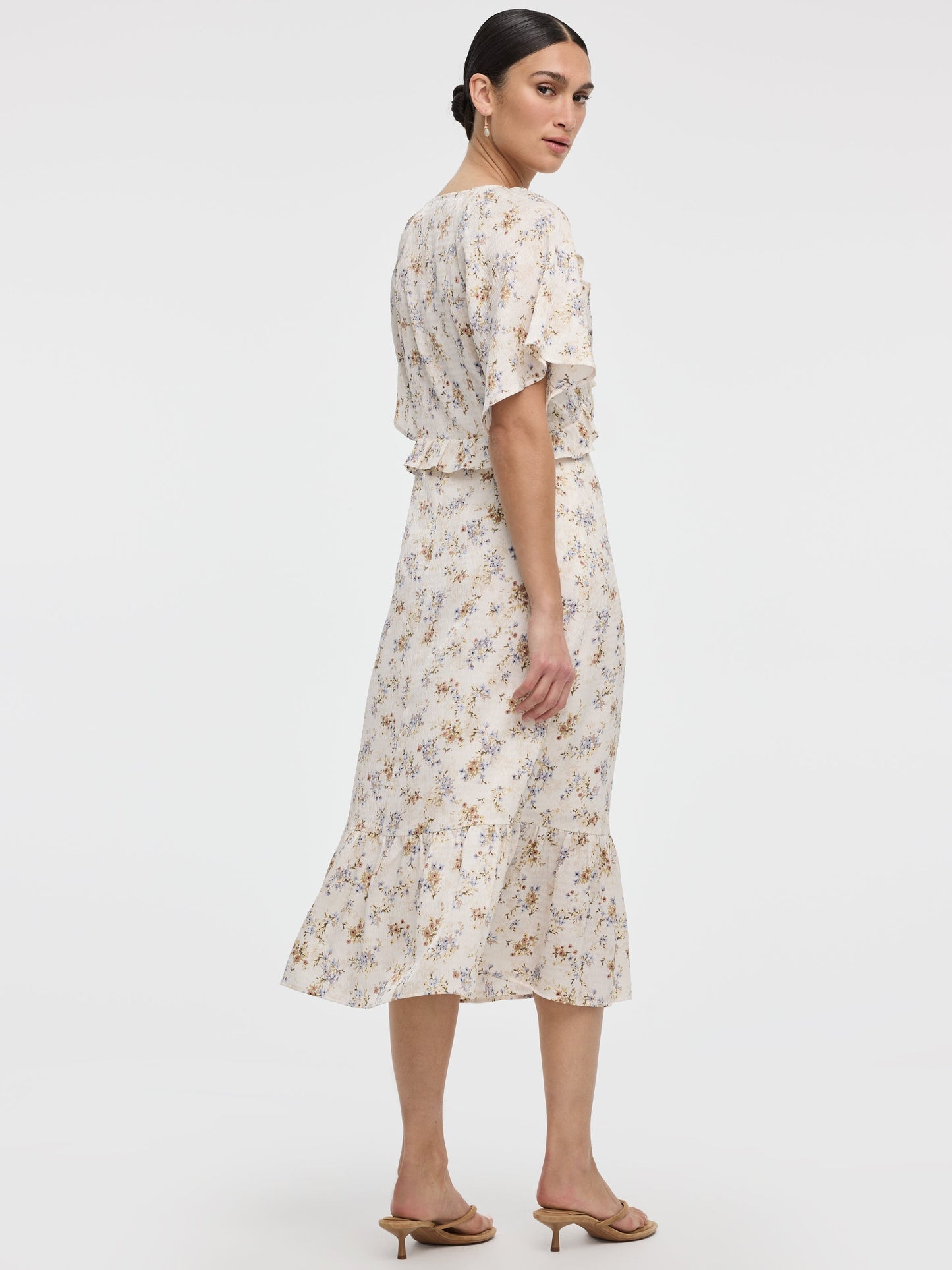V-Neck Empire-Cut Midi Dress