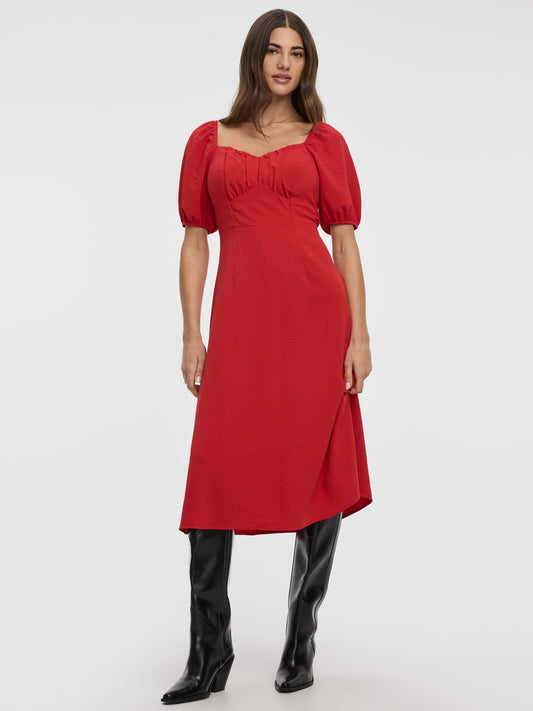 Maxi Dress with Bubble Sleeves